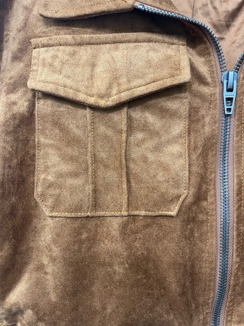 Blank NYC Cognac Faux Suede Bomber Jacket - Picture 5 of 6